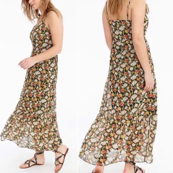 J. Crew Mercantile Sweet Pea Floral Maxi Dress Size 0 - Picture 3 of 13
